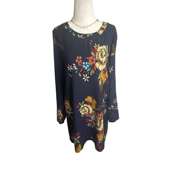 YOINS Floral Flared Long Sleeve Dress - Picture 2 of 7